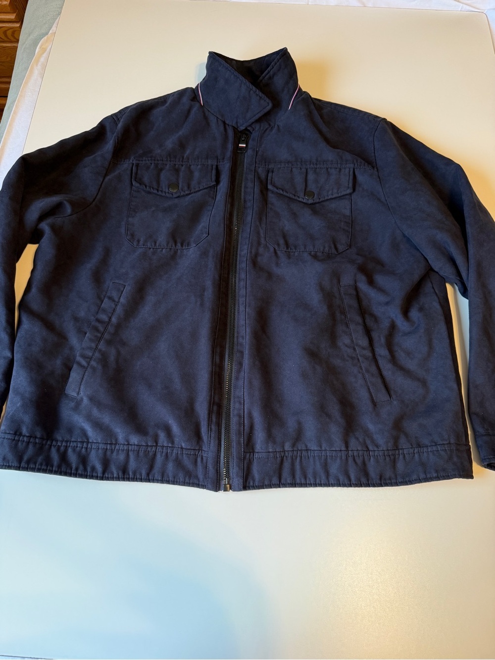 Tommy Hilfiger Men's Navy Zip-Front Polyester XXL Lined Jacket